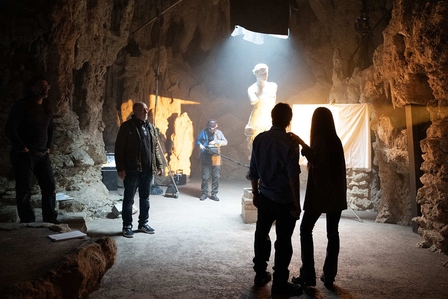 Janus’ House – filming inside cave location with dramatic lighting